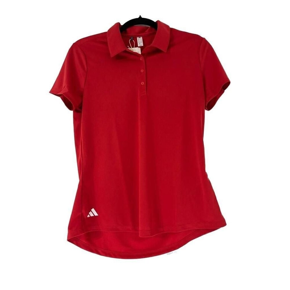 adidas Women's Performance Solid Short Sleeve Golf Polo Shirt - Collegiate Red